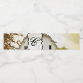 Monogramm Initial Water Flasche Etikett Sunset Sta (Einzelnes Label)