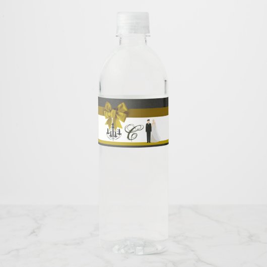 Monogramm Initial Water Flasche Label Army Bride G Wasserflaschenetikett (Vorderseite)