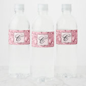Monogramm Initial Water Flasche Label Rose Gold Gl Wasserflaschenetikett (Flaschen)