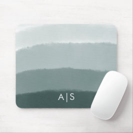 Monogramm Initial Watercolor Limed Spruce Ombre Mousepad