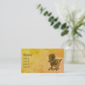 Monogramm Initiale A Elegante Gold-Pfingstrose-Blu Visitenkarte (Stehend Vorderseite)