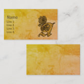 Monogramm Initiale A Elegante Gold-Pfingstrose-Blu Visitenkarte (Vorne/Hinten)