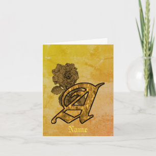 Monogramm Initiale A Elegantes Gold Pfingstrose Pe