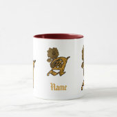 Monogramm Initiale A Elegantes Gold Pfingstrose Pe Tasse (Zentrum)