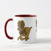 Monogramm Initiale A Elegantes Gold Pfingstrose Pe Tasse (Links)