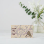 Monogramm Initiale A Elegantes Vintage-Blumenmuste Visitenkarte (Stehend Vorderseite)