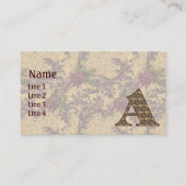 Monogramm Initiale A Elegantes Vintage-Blumenmuste Visitenkarte (Vorderseite)