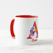 Monogramm Initiale A Floral Tasse (Vorderseite Links)