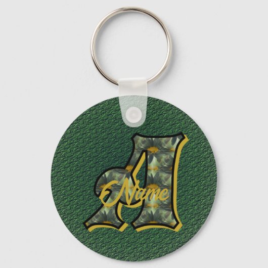 Monogramm Initiale A Gänseblümchen Kunst Personali Schlüsselanhänger (Vorderseite)