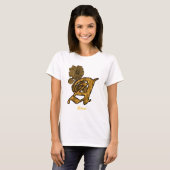 Monogramm Initiale A Gold-Pfingstrose Personalisie T-Shirt (Vorne ganz)