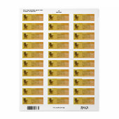 Monogramm Initiale A Goldene Pfingstrose Rücksende (Vorne)