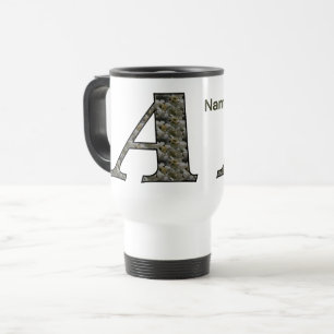 Monogramm Initiale A Hortensien Blumen Personalisi Reisebecher
