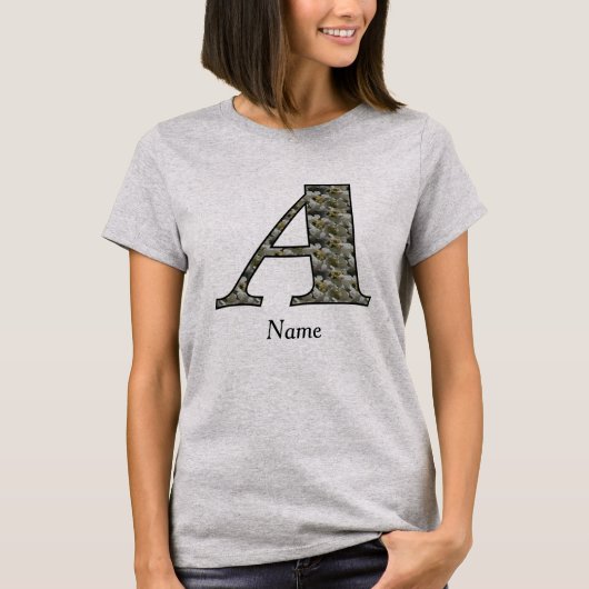 Monogramm Initiale A Hortensien Blumen Personalisi T-Shirt (Vorderseite)