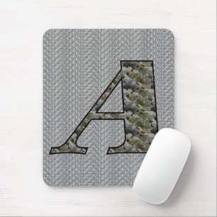 Monogramm Initiale A Hortensienblumen Mousepad