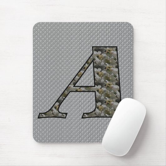 Monogramm Initiale A Hortensienblumen Mousepad (Mit Mouse)