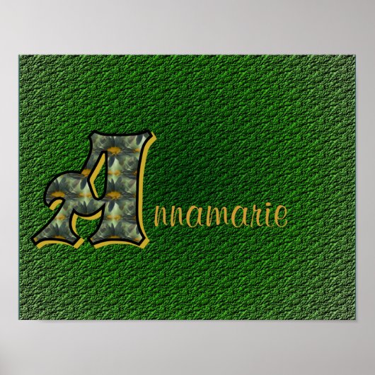 Monogramm Initiale A Margeriten Kunst Personalisie Poster (Vorne)