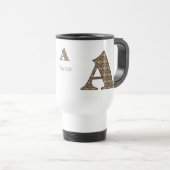 Monogramm Initiale A Vintage Blumen Personalisiert Reisebecher (VorderseiteRechts)