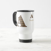 Monogramm Initiale A Vintage Blumen Personalisiert Reisebecher (Vorderseite Links)