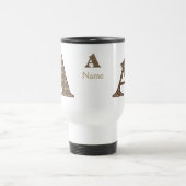 Monogramm Initiale A Vintage Blumen Personalisiert Reisebecher (Mittel)