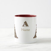 Monogramm Initiale A Vintage Blumen Personalisiert Tasse (Zentrum)