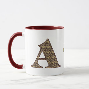 Monogramm Initiale A Vintage Blumen Personalisiert Tasse