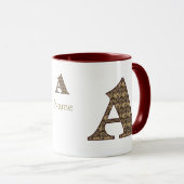 Monogramm Initiale A Vintage Blumen Personalisiert Tasse (VorderseiteRechts)