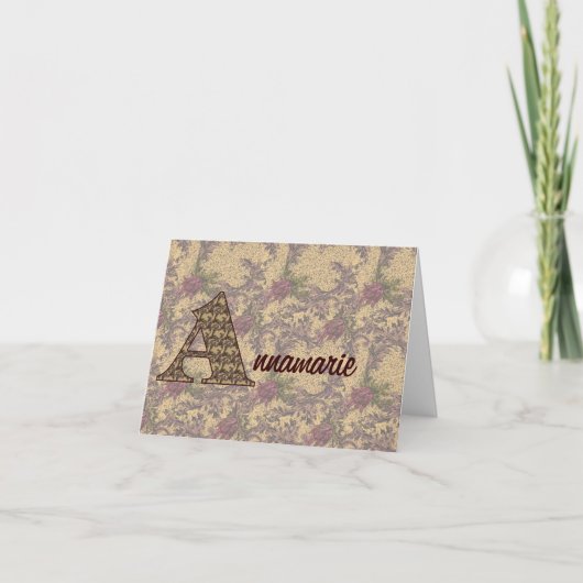 Monogramm Initiale A Vintage-Blumenmuster personal (Vorderseite)