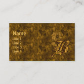 Monogramm Initiale B Elegante Gold Pfingstrose Blu Visitenkarte (Vorderseite)