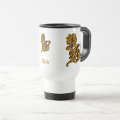 Monogramm Initiale B Elegantes Gold Pfingstrose Pe Reisebecher (VorderseiteRechts)