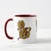 Monogramm Initiale B Elegantes Gold Pfingstrose Pe Tasse (Links)