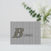 Monogramm Initiale B Hortensien Blumen Personalisi Postkarte (Stehend Vorderseite)