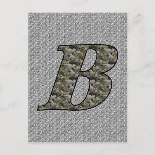 Monogramm Initiale B Hortensienblüten Postkarte (Vorderseite)