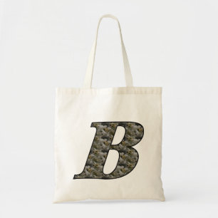Monogramm Initiale B Hortensienblüten Tragetasche
