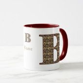 Monogramm Initiale B Vintage Blumen Personalisiert Tasse (VorderseiteRechts)