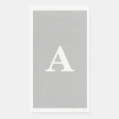Monogramm Initiale Benutzerdefinierter Name Grau W Serviette (Vorderseite)