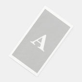 Monogramm Initiale Benutzerdefinierter Name Grau W Serviette (Ecke)
