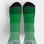 MONOGRAMM-INITIALE BEZEICHNEN GRÜNES GRADIENT LINE SOCKEN (Oben)