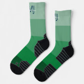 MONOGRAMM-INITIALE BEZEICHNEN GRÜNES GRADIENT LINE SOCKEN (Links)