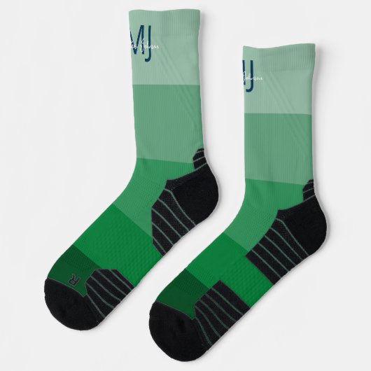 MONOGRAMM-INITIALE BEZEICHNEN GRÜNES GRADIENT LINE SOCKEN (Links)
