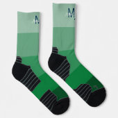 MONOGRAMM-INITIALE BEZEICHNEN GRÜNES GRADIENT LINE SOCKEN (Rechts)