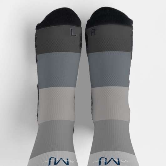 MONOGRAMM-INITIALE BEZEICHNUNG GRAUER GRADIENT LIN SOCKEN (Oben)