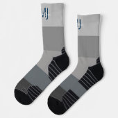MONOGRAMM-INITIALE BEZEICHNUNG GRAUER GRADIENT LIN SOCKEN (Links)