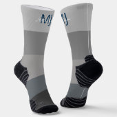 MONOGRAMM-INITIALE BEZEICHNUNG GRAUER GRADIENT LIN SOCKEN (Gewinkelt)