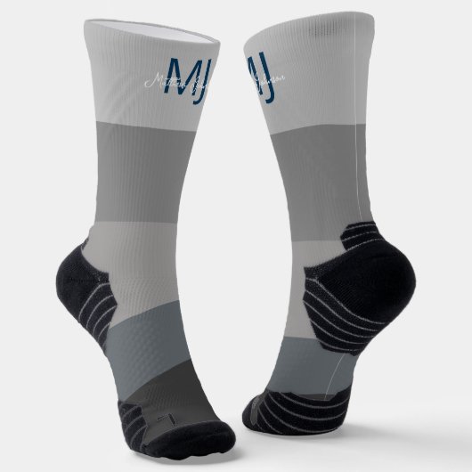 MONOGRAMM-INITIALE BEZEICHNUNG GRAUER GRADIENT LIN SOCKEN (Gewinkelt)
