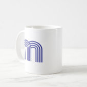 Monogramm Initiale Blau Modern Einfach Kaffeetasse (Vorderseite Links)