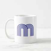 Monogramm Initiale Blau Modern Einfach Kaffeetasse (Links)