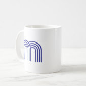 Monogramm Initiale Blau Modern Einfach Kaffeetasse (Vorderseite Links)