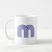 Monogramm Initiale Blau Modern Einfach Kaffeetasse (Links)