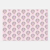 Monogramm Initiale Blumenmuster Geschenkpapier Set (Vorderseite 2)
