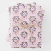 Monogramm Initiale Blumenmuster Geschenkpapier Set (Beispiel)